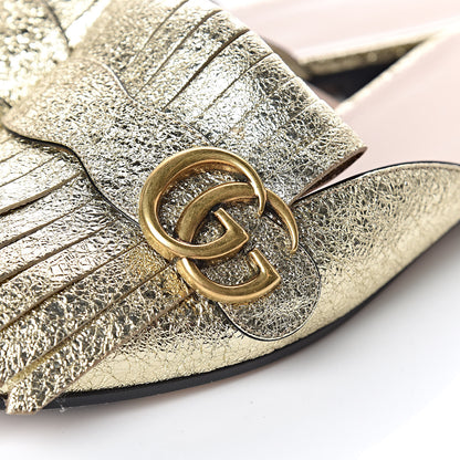 Gucci Galassia Womens GG Marmont Fringe Slippers 38.5 Platino 8 of 13