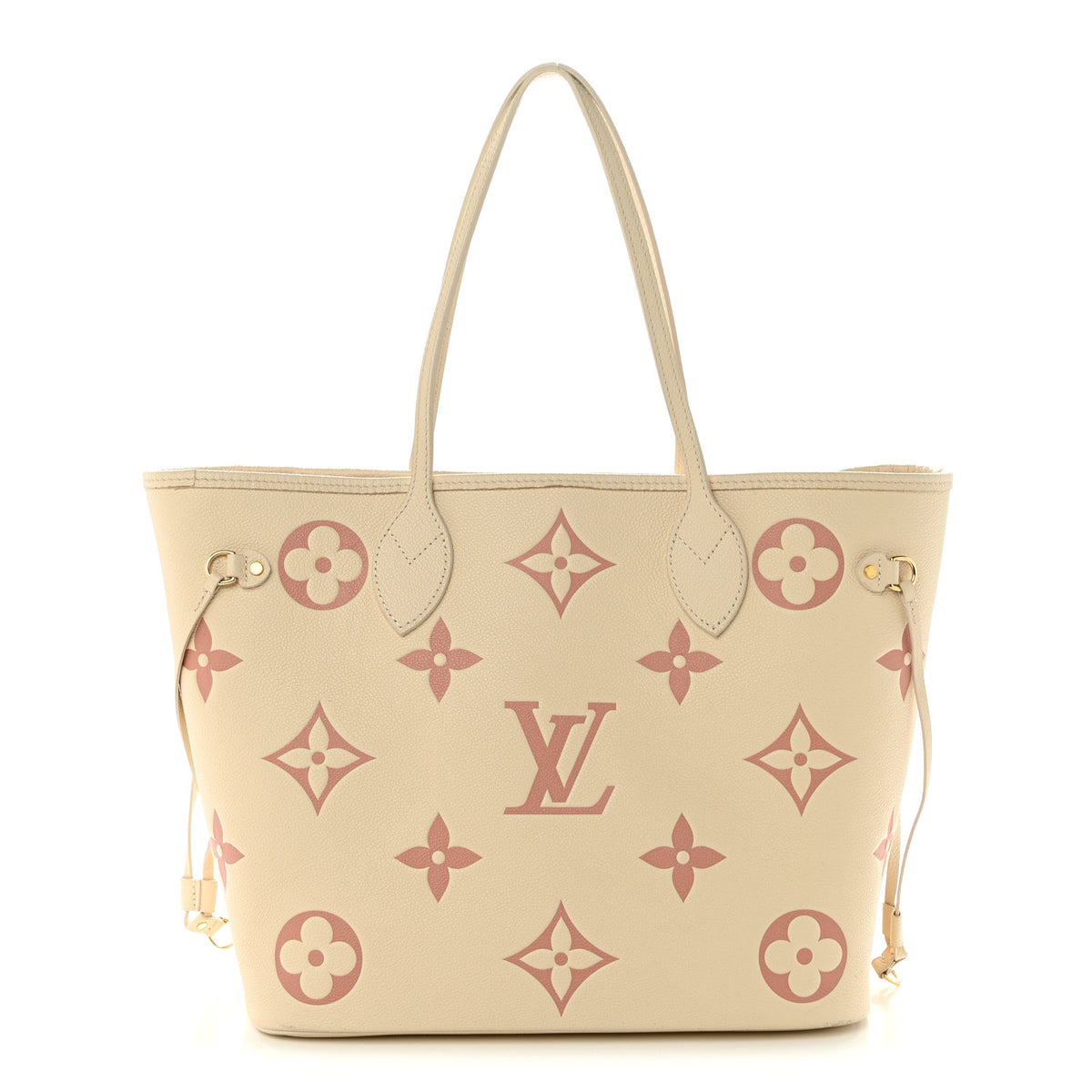 Louis Vuitton Empreinte Monogram Giant Neverfull MM   Creme Rose Trianon 1 of 10