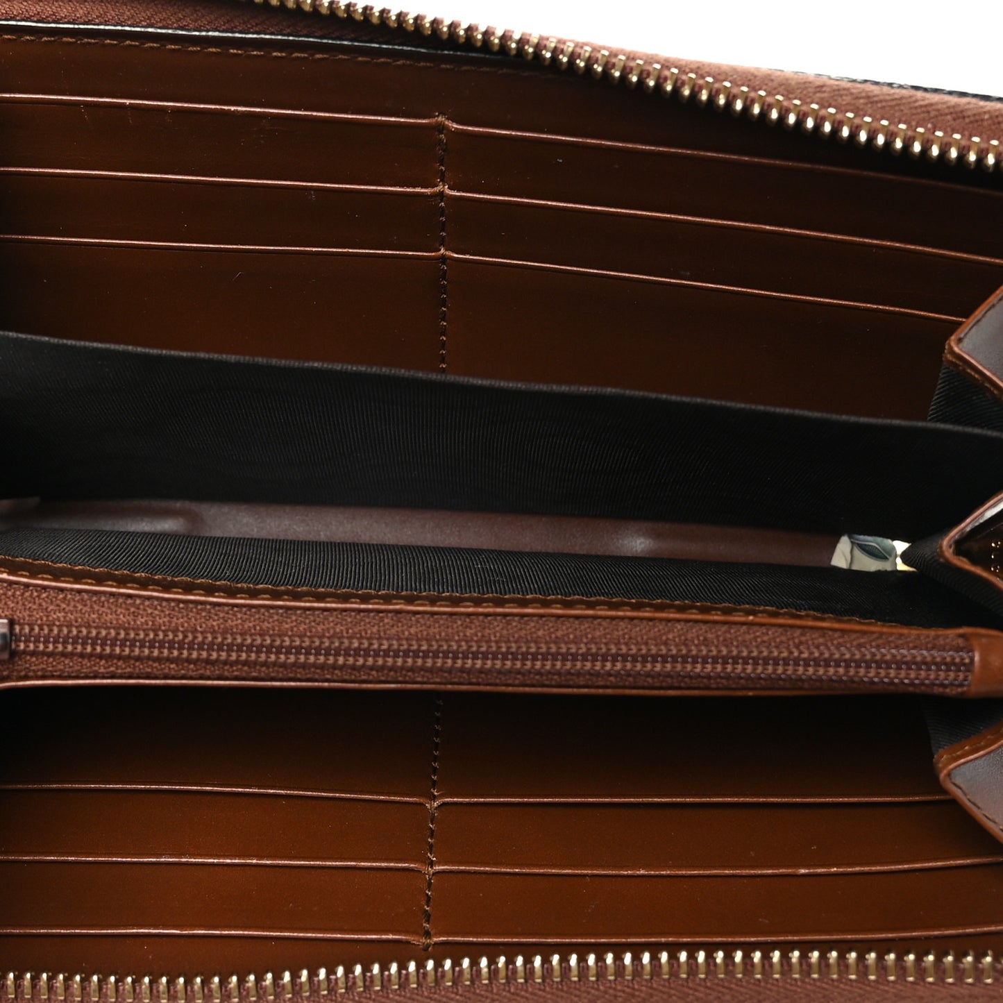 GG Supreme Monogram Cuoio Toscano Zip Around Wallet Beige Ebony Cuir