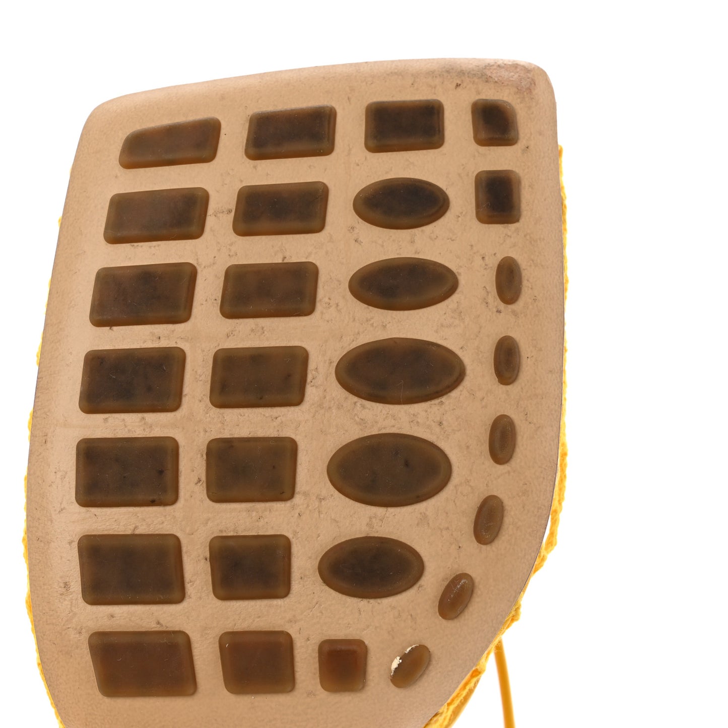 Mesh Nappa Stretch Ankle Tie Sandals 38 Egg Yolk 38