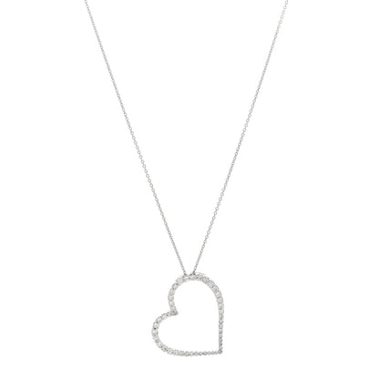 Roberto Coin 18K White Gold Diamond .22ct Tiny Treasures Heart Pendant Necklace 1 of 4