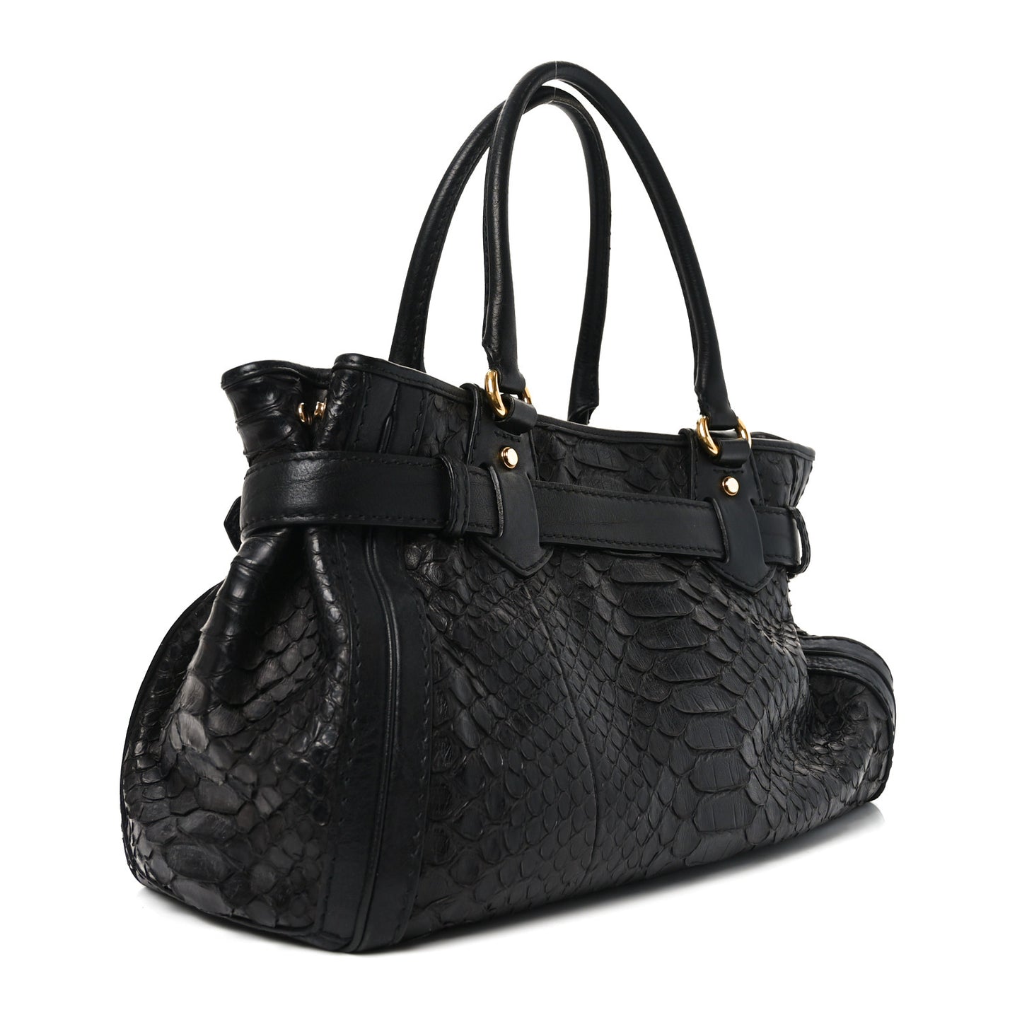 Snakeskin Medium GG Running Tote Black