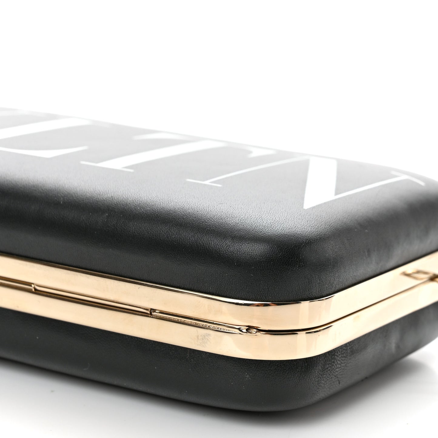 Calfskin VLTN Minaudiere Chain Clutch Black