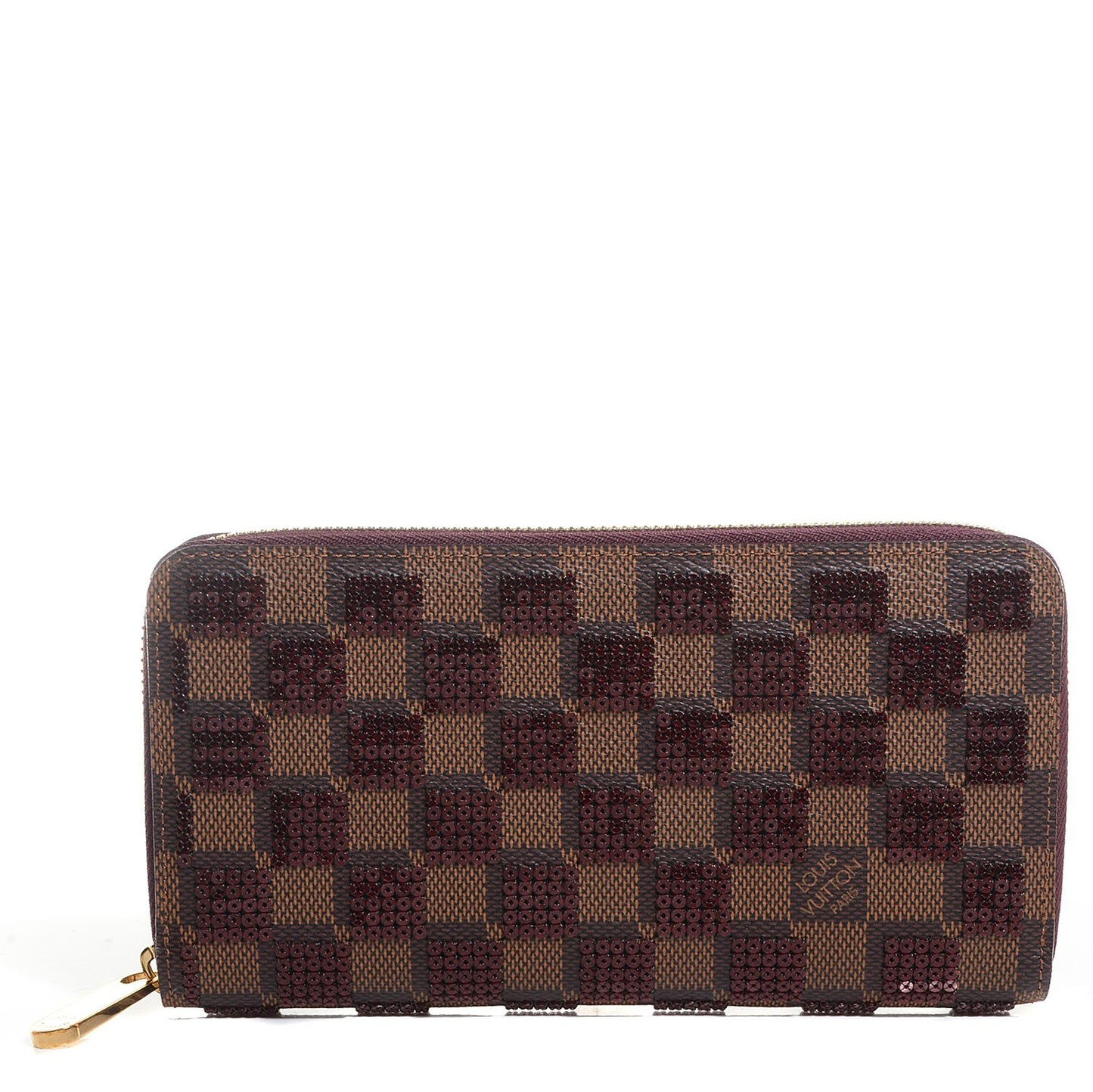 Damier Paillettes Zippy Wallet Red