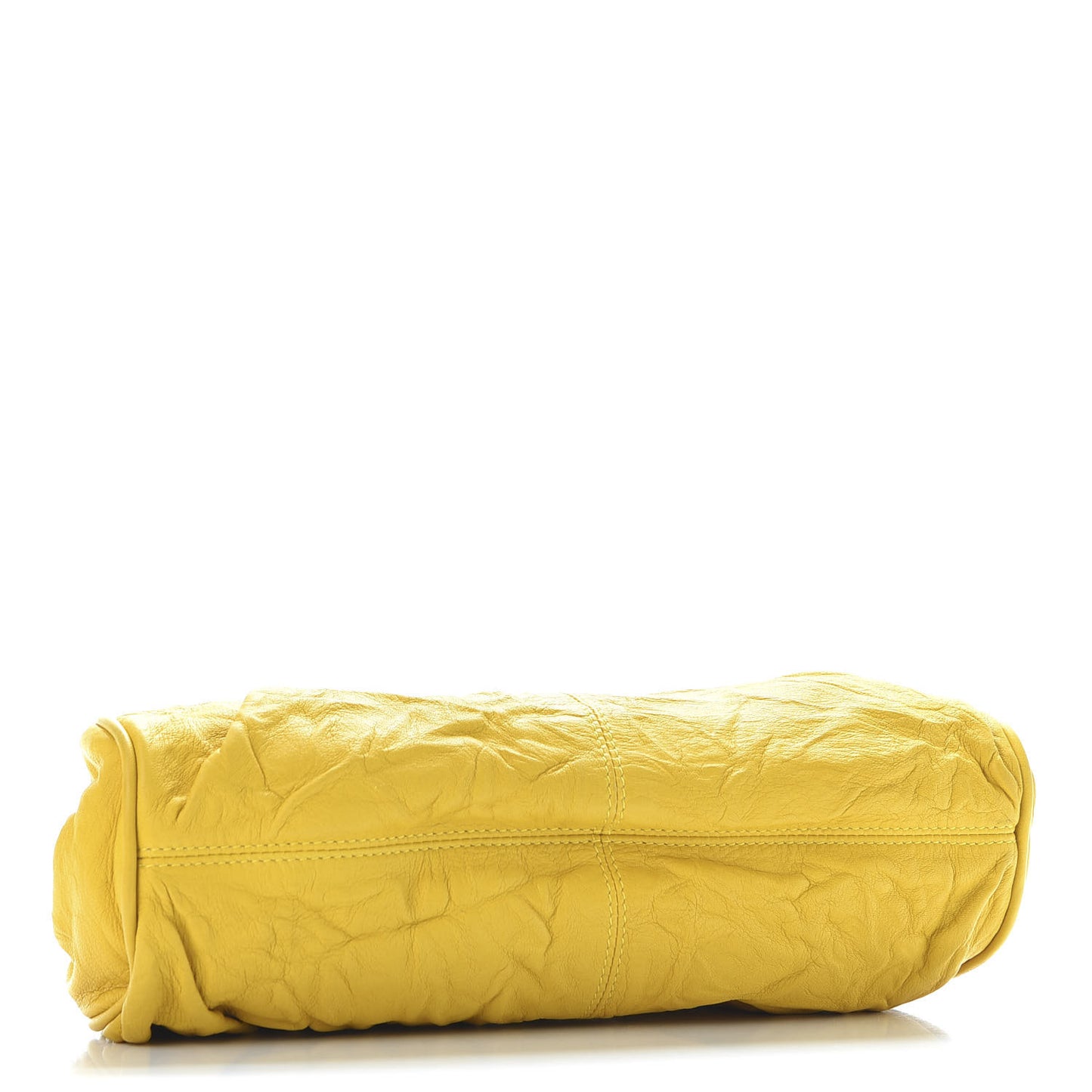 Calfskin Small Kiss Lock Frame Clutch Giallo
