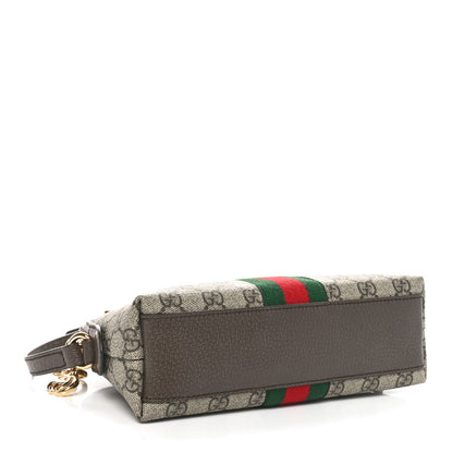 Gucci GG Supreme Monogram Textured Dollar Calfskin Web Small Ophidia Dome Shoulder Bag Beige Ebony New Acero 4 of 10