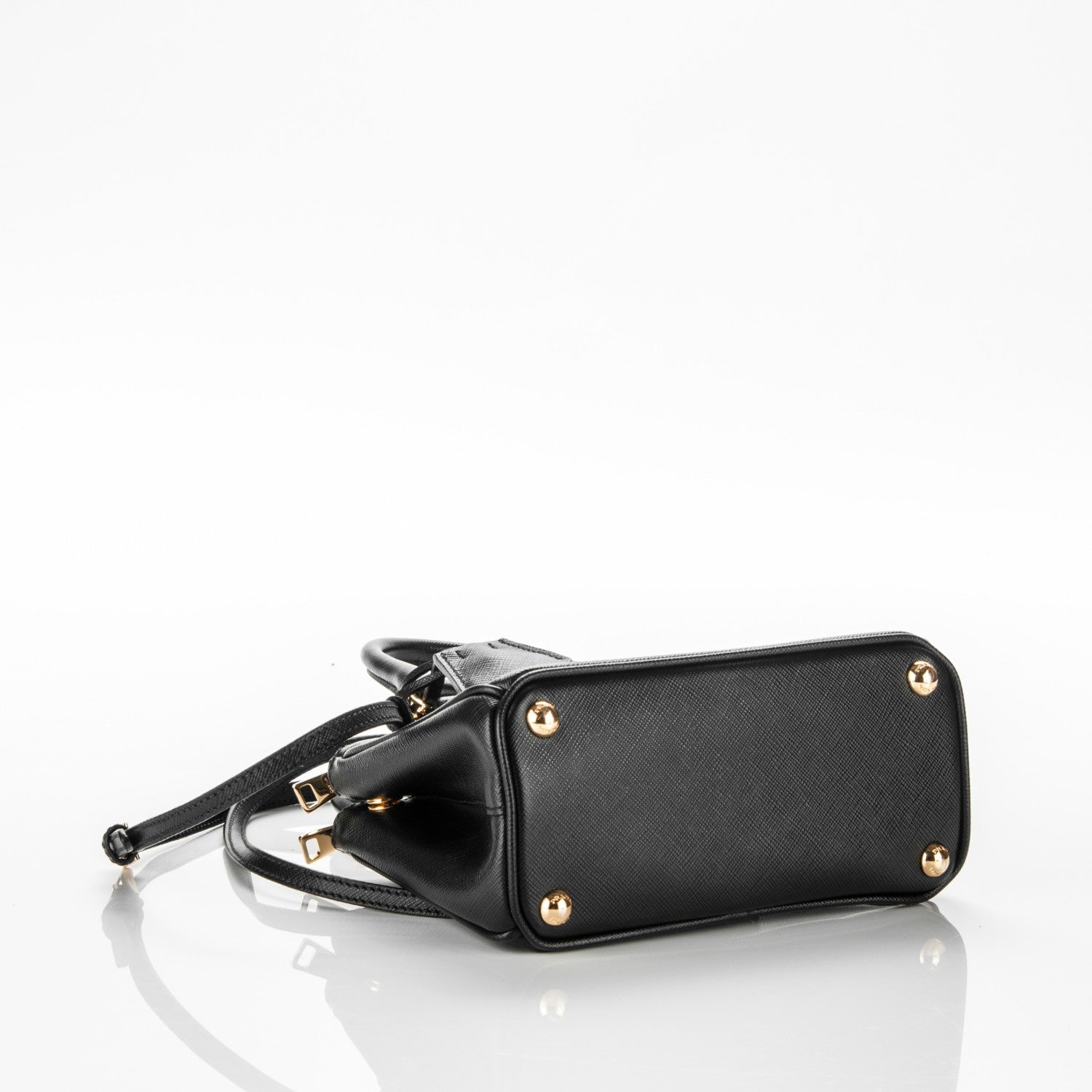 Prada Saffiano Lux Mini Galleria Double Zip Tote Black 4 of 6
