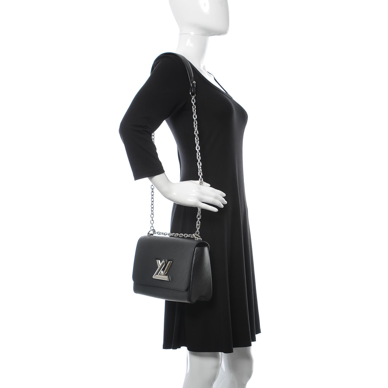 Louis Vuitton Epi Twist Shoulder Bag MM Black 2 of 8