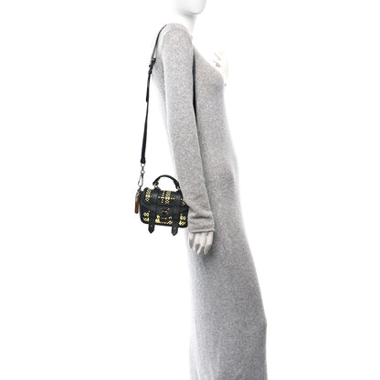 Proenza Schouler Lambskin Woven Plaid Micro PS1 Satchel Black Butter Toast 2 of 12