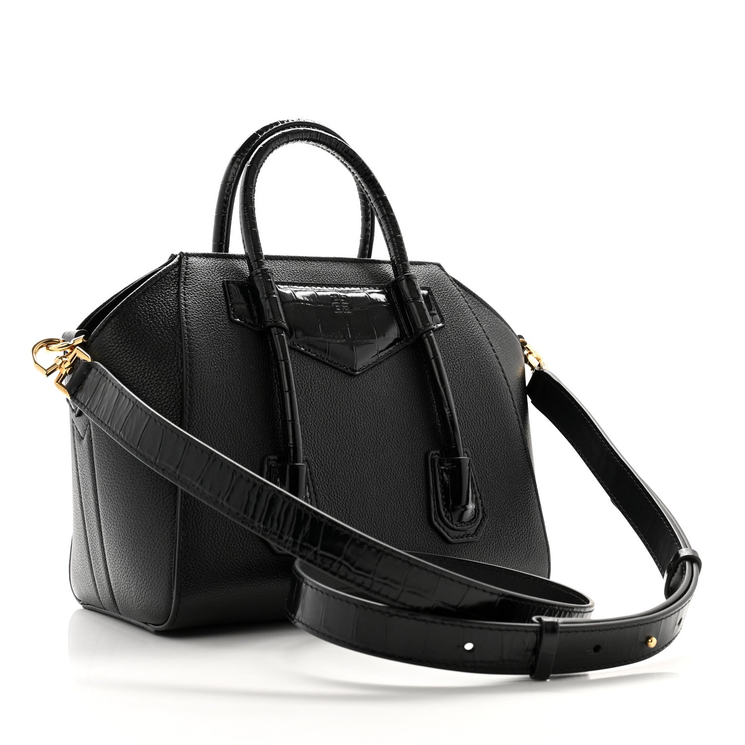 Givenchy Grained Calfskin Mini Lock Antigona Shoulder Bag Black 3 of 10