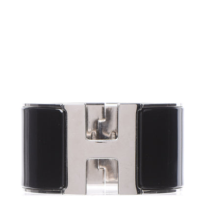 Hermes Enamel Extra Wide Clic Clac H Bracelet GM Black 1 of 4