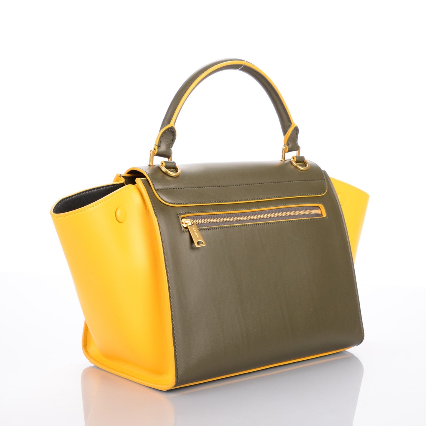 Smooth Calfskin Small Tri-Color Trapeze Yellow