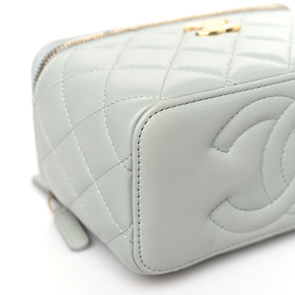 Chanel Lambskin Resin Quilted Vanity Case With Chain Grey 8 of 9