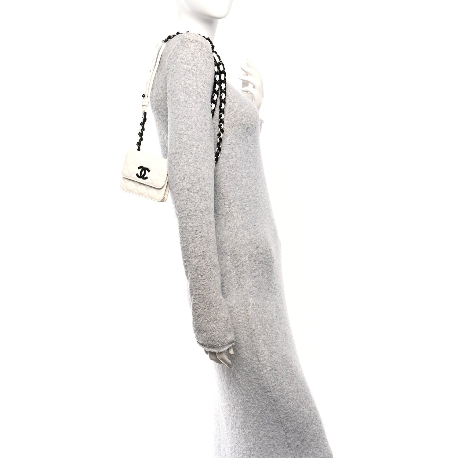 Chanel Caviar Quilted My Everything Belt Flap Card Holder White 2 of 12