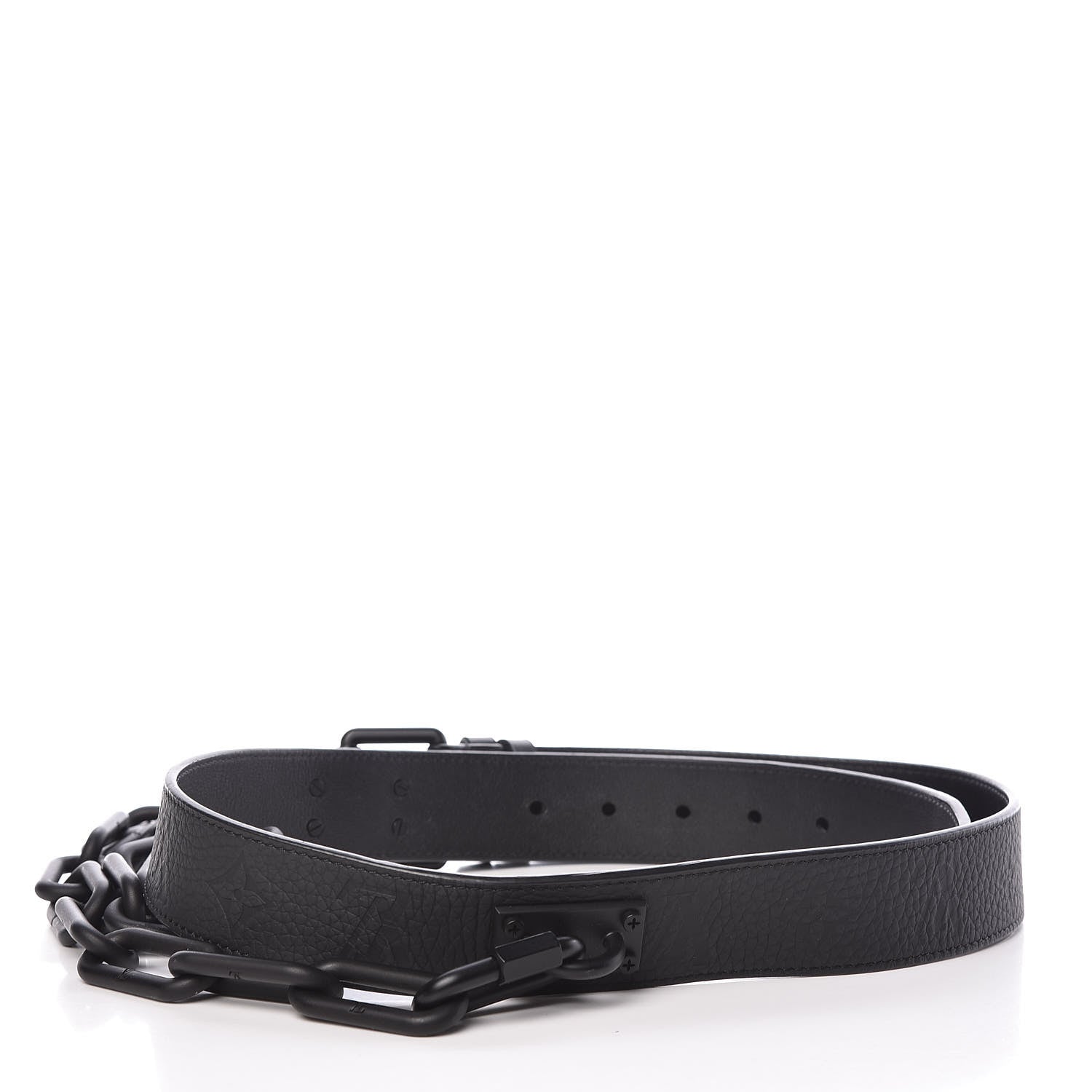 Louis Vuitton Taurillon Monogram Signature 35 MM Chain Belt 80 32 Black 6 of 14
