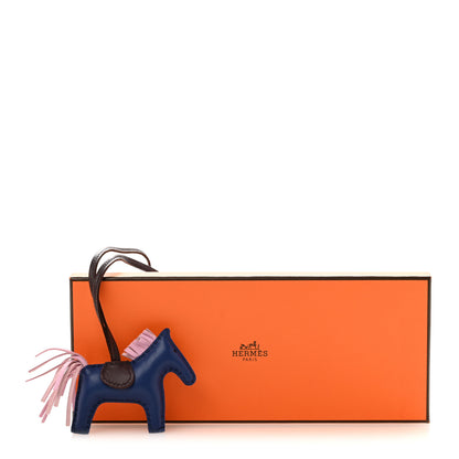 Hermes Milo Lambskin Grigri Rodeo Horse Bag Charm PM Rouge Sellier Mauve Sylvestre Bleu Saphir 6 of 6