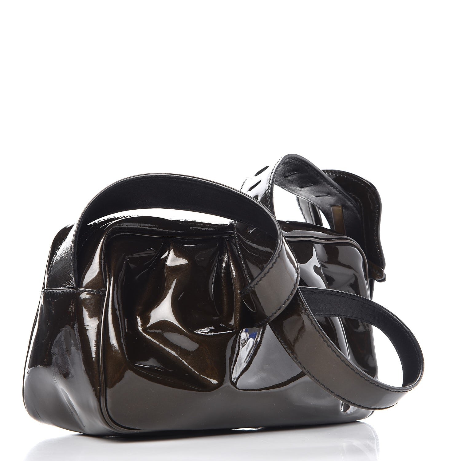 Fendi Patent Small Camera B Shoulder Bag Bronze 3 of 10