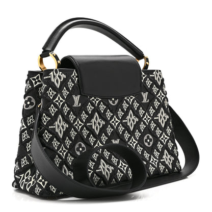 Louis Vuitton Calfskin Since 1854 Embroidered Capucines PM Black 3 of 10
