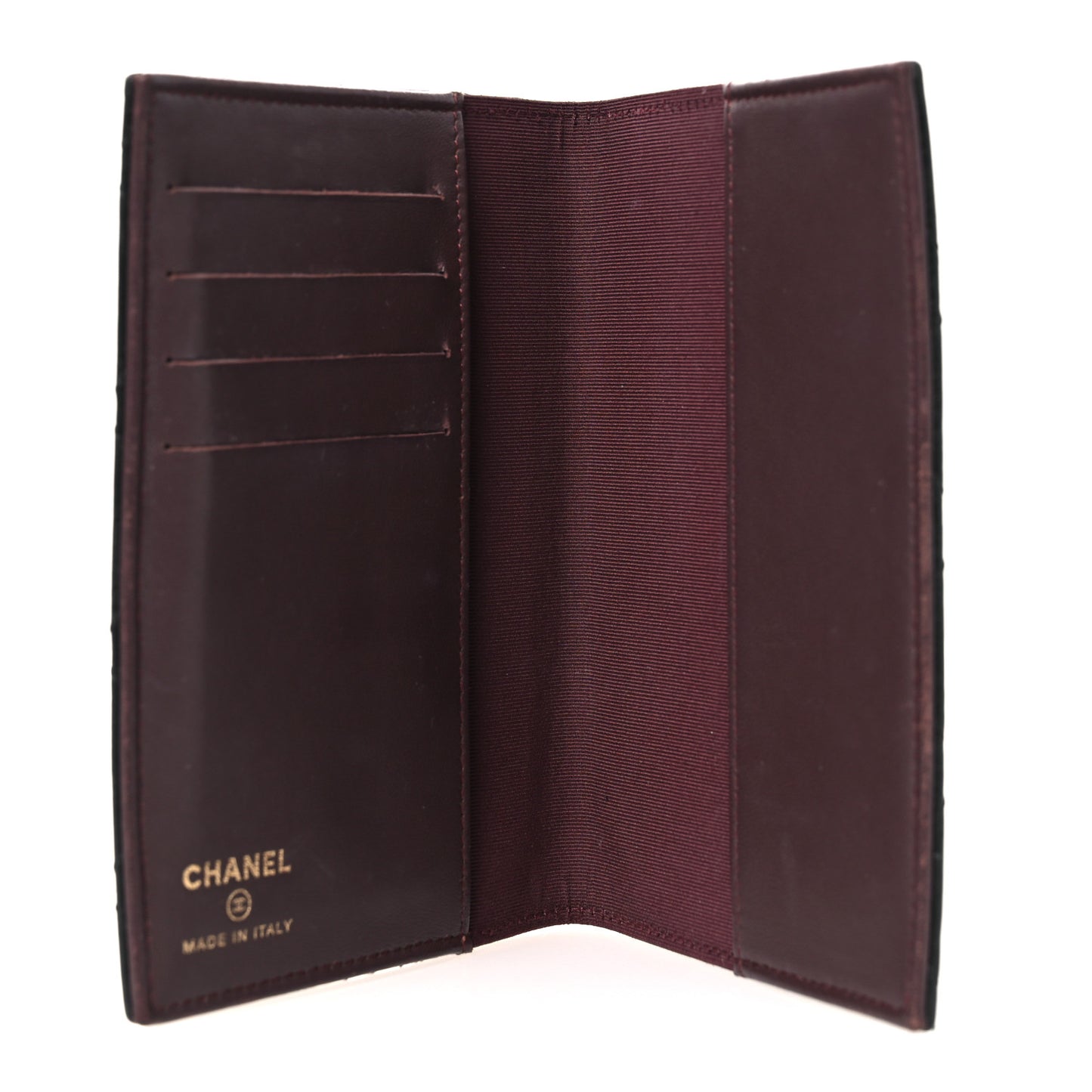 Lambskin Quilted Passport Holder Black
