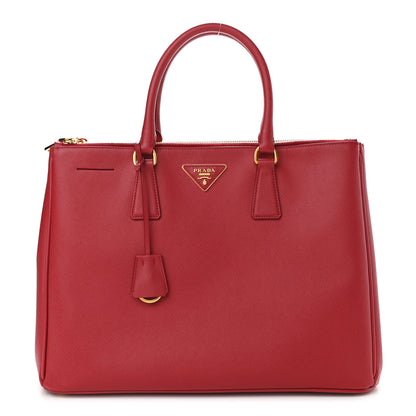 Prada Saffiano Lux Large Galleria Double Zip Tote Fuoco 1 of 10