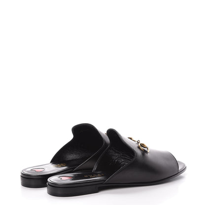 Gucci Malaga Kid Horsebit Slide Sandals 37 Black 4 of 9