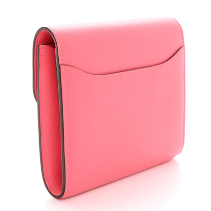 Hermes Evercolor Constance Compact Passant Wallet Rose Azalee 3 of 8
