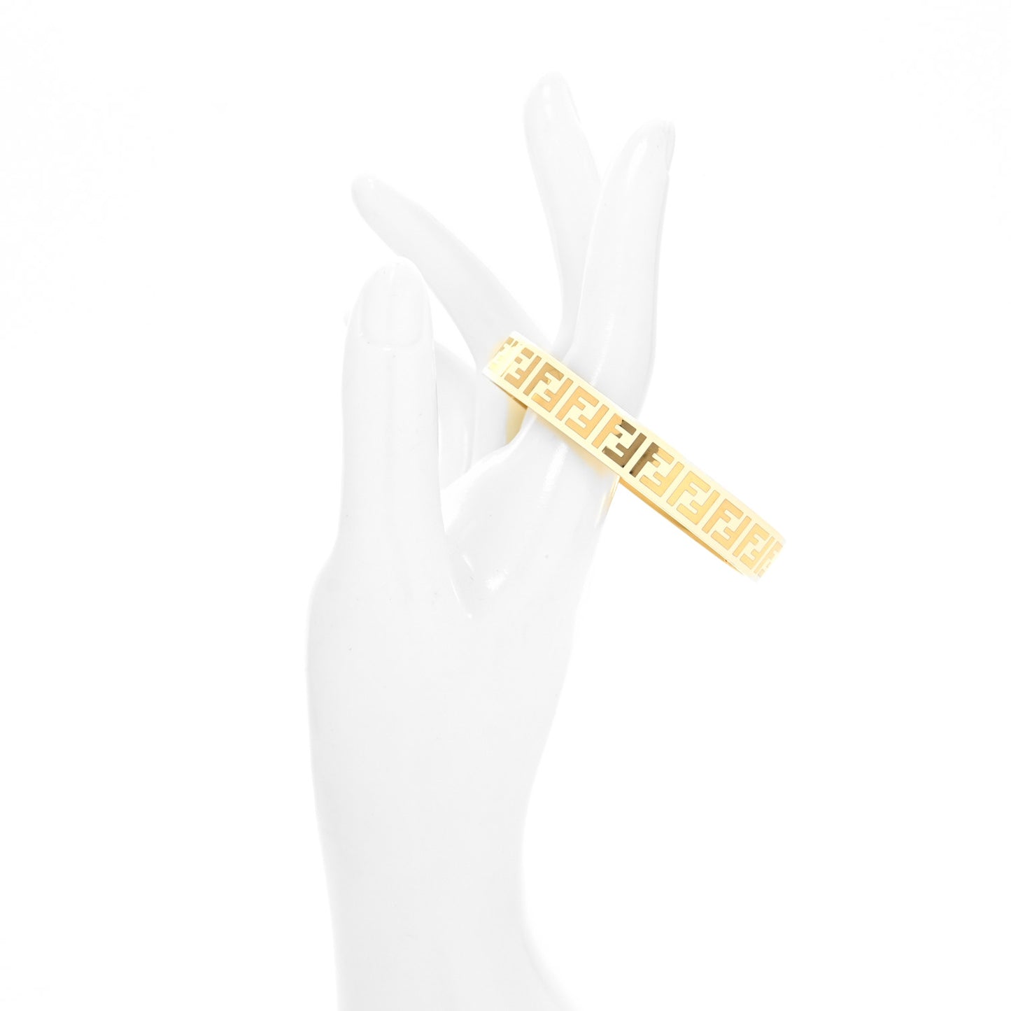 Brass Enamel FF Bracelet M White Gold