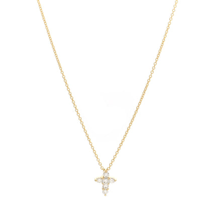 Roberto Coin 18K Yellow Gold Diamond Tiny Treasures Mini Cross Pendant Necklace 1 of 5