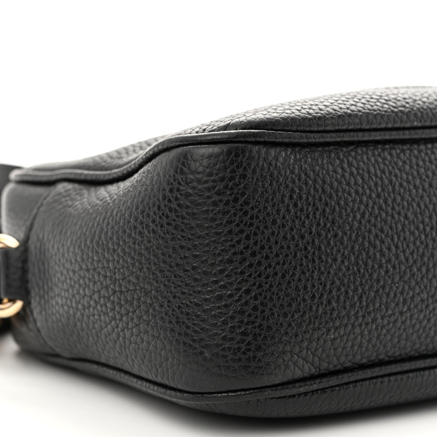 Pebbled Calfskin Small Soho Disco Bag Black