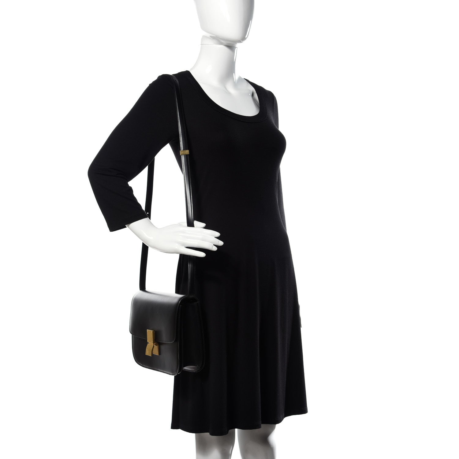 Celine Box Calfskin Medium Classic Box Flap Black 2 of 12
