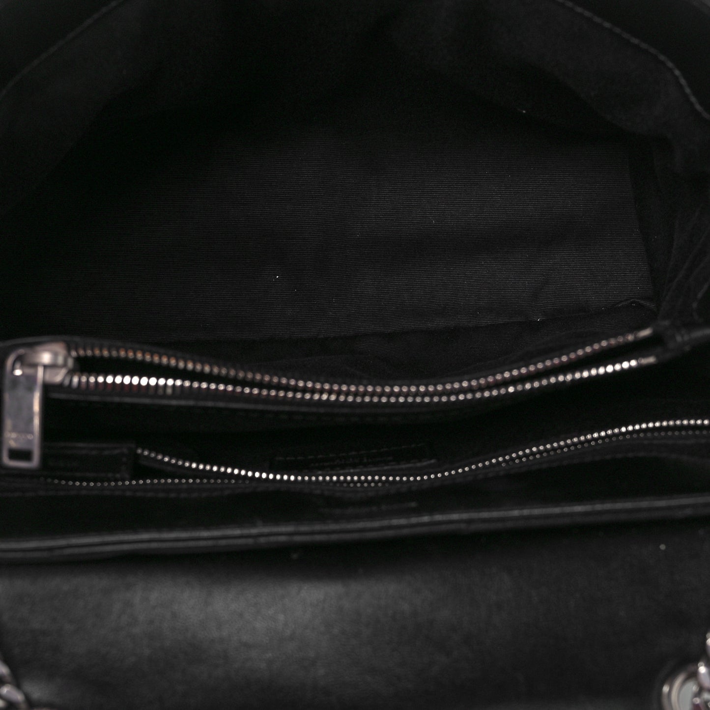 Calfskin Y Quilted Monogram Medium Loulou Chain Satchel Black