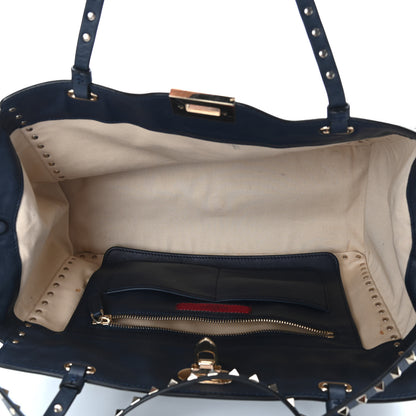 Valentino Garavani Vitello Medium Rockstud Tote Marine 4 of 11
