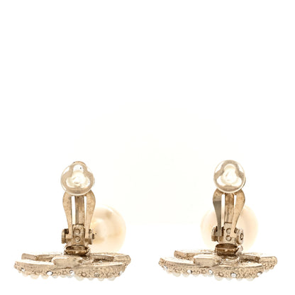 Chanel Pearl CC Drop Clip On Earrings Gold 4 of 4
