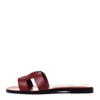Hermes Calfskin Oran Sandals 40 Rouge Tomette 1 of 11