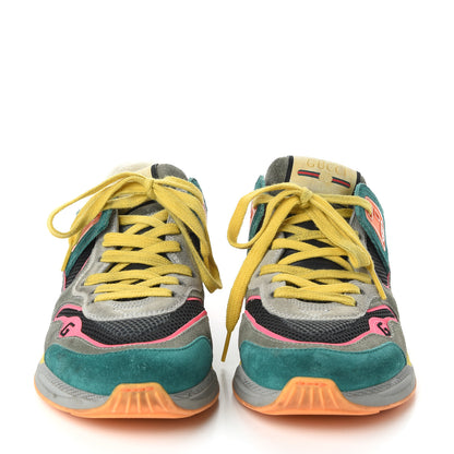 Gucci Suede Calfskin Womens Ultrapace Sneakers 38 Green 2 of 7