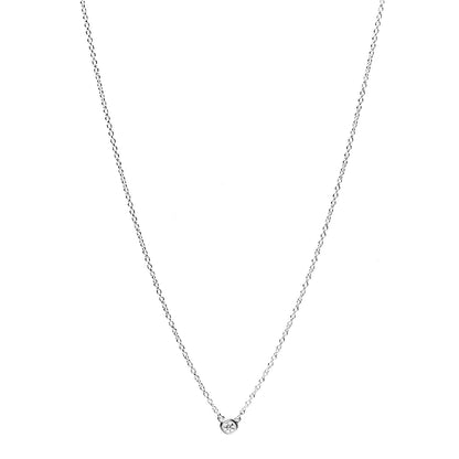 Tiffany Sterling Silver Diamond .05ct Elsa Peretti Diamonds by the Yard Pendant Necklace 1 of 5