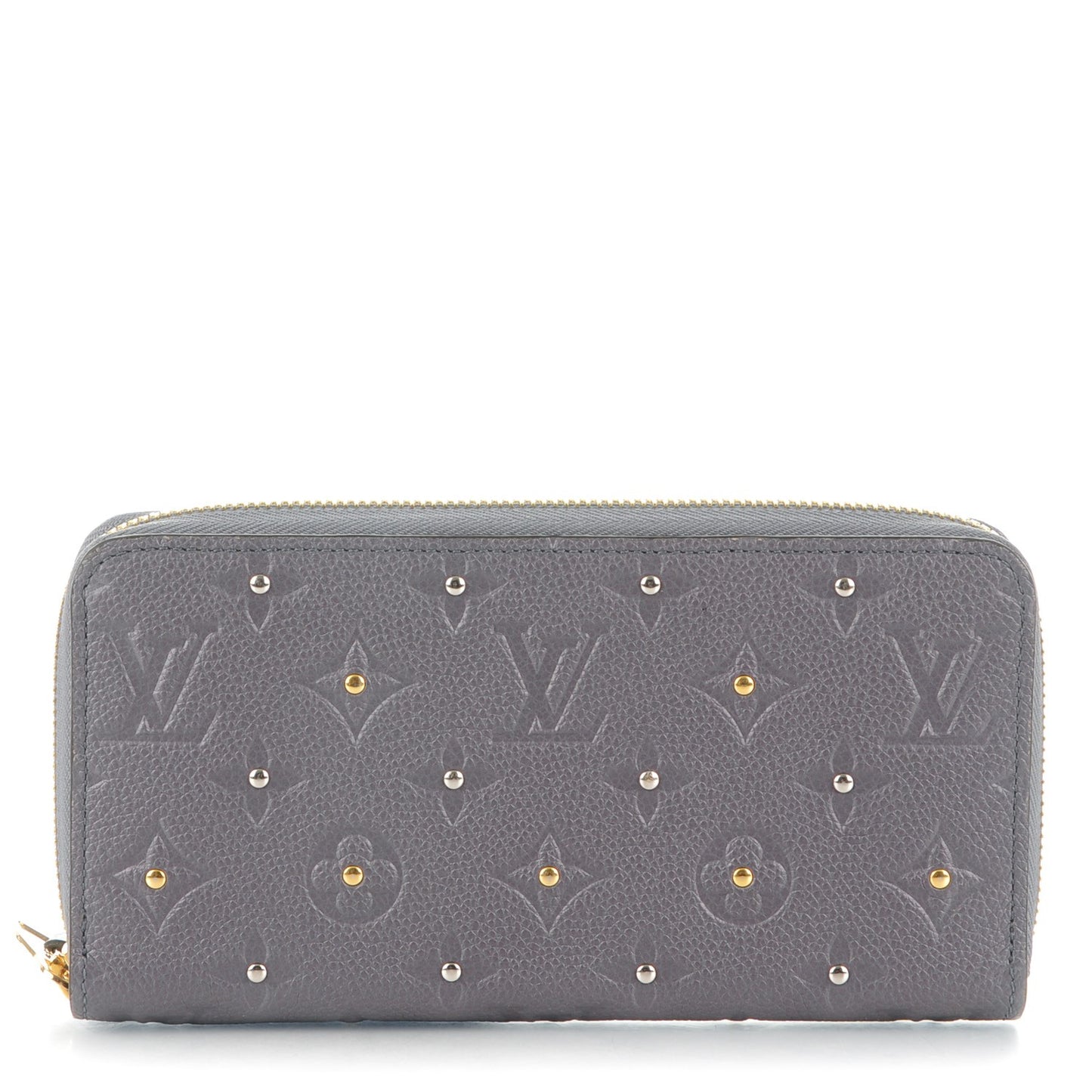 Studded Empreinte Zippy Wallet Gris Silver