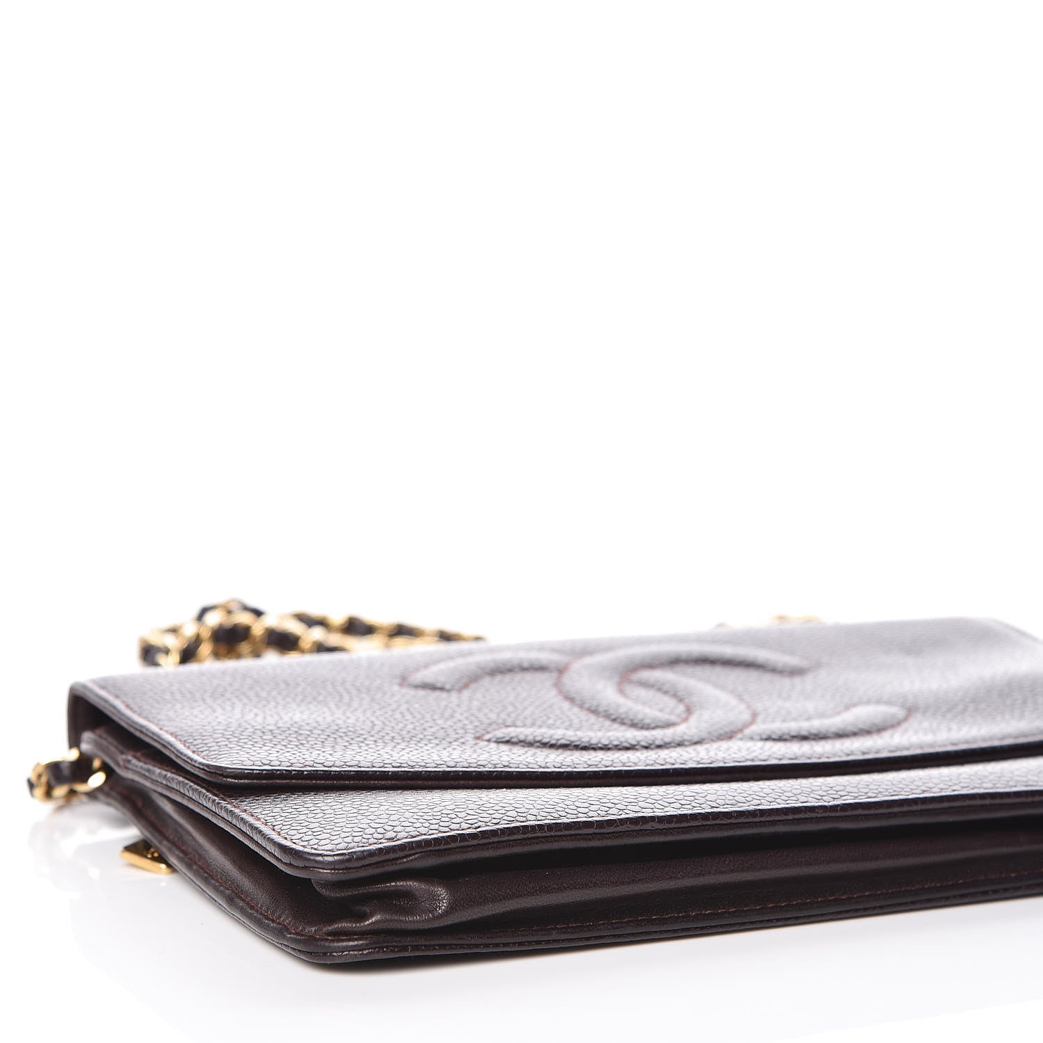 Chanel Caviar Timeless CC Wallet On Chain WOC Dark Brown 5 of 16