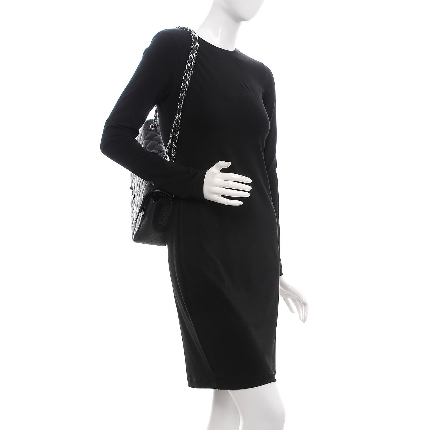 Chanel Caviar Quilted Jumbo Double Flap Black 3 of 11