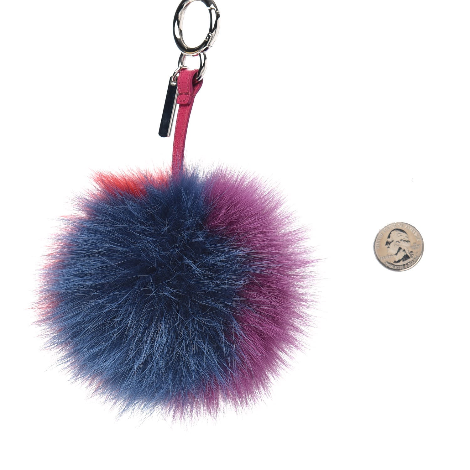 Fendi Fox Fur Pom Pom Bag Charm Shadow Violet 2 of 4