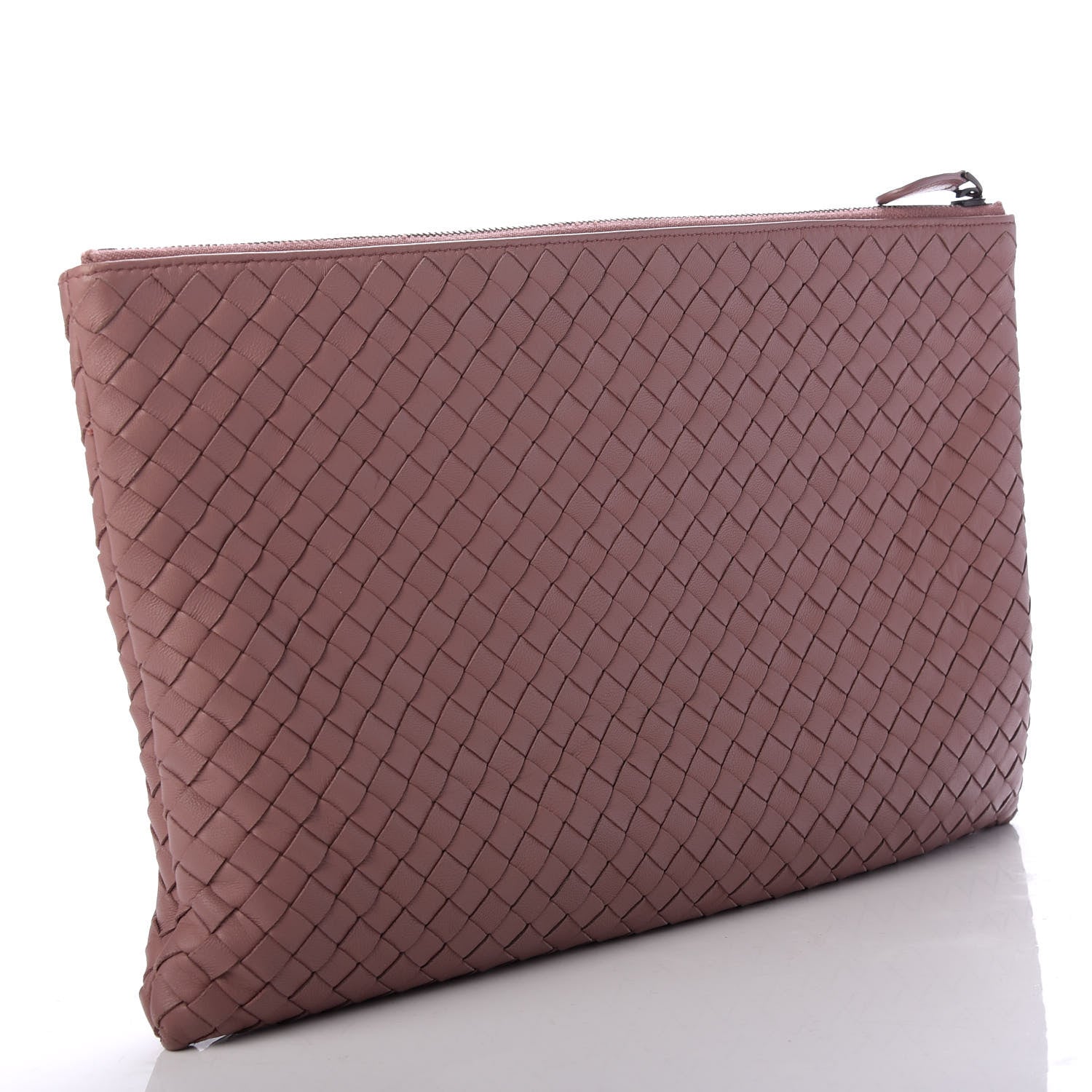 Bottega Veneta Nappa Intrecciato Large Flat Zip Biletto Pouch Dusty Rose 3 of 6