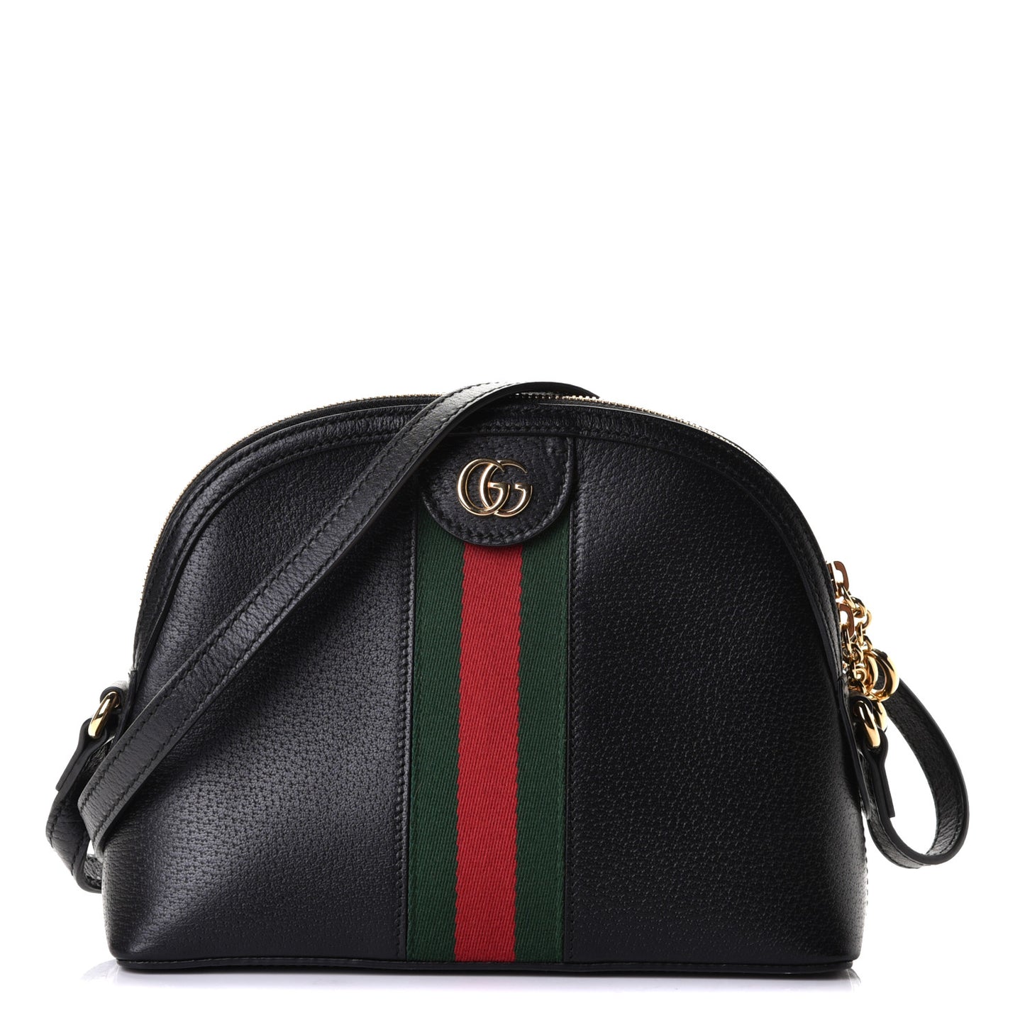 Calfskin GG Web Small Ophidia Dome Shoulder Bag Black