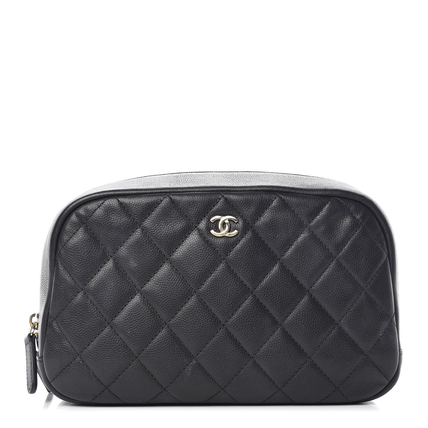 Chanel Caviar Quilted Curvy Pouch Cosmetic Case Black 1 of 19