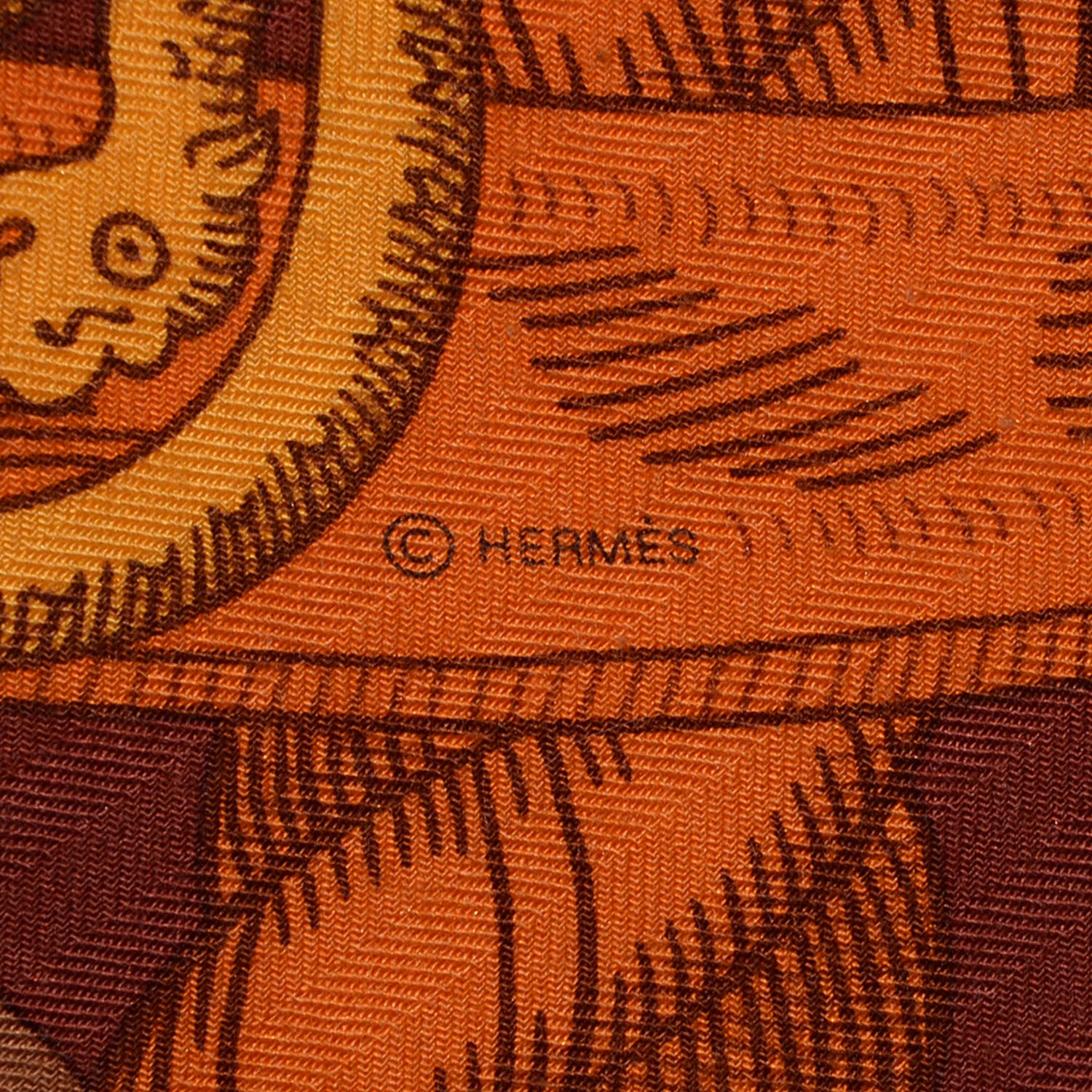 Hermes Cashmere Silk Della Cavalleria GM Scarf 140 Soleil Rose Brun 6 of 7