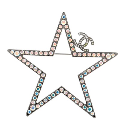 Chanel Ruthenium Crystal Star CC Brooch 1 of 5