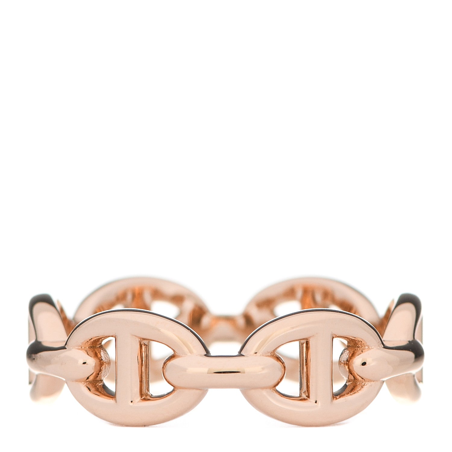 Hermes 18K Rose Gold PM Chaine D'Ancre Enchainee Ring 52 6 3 of 7