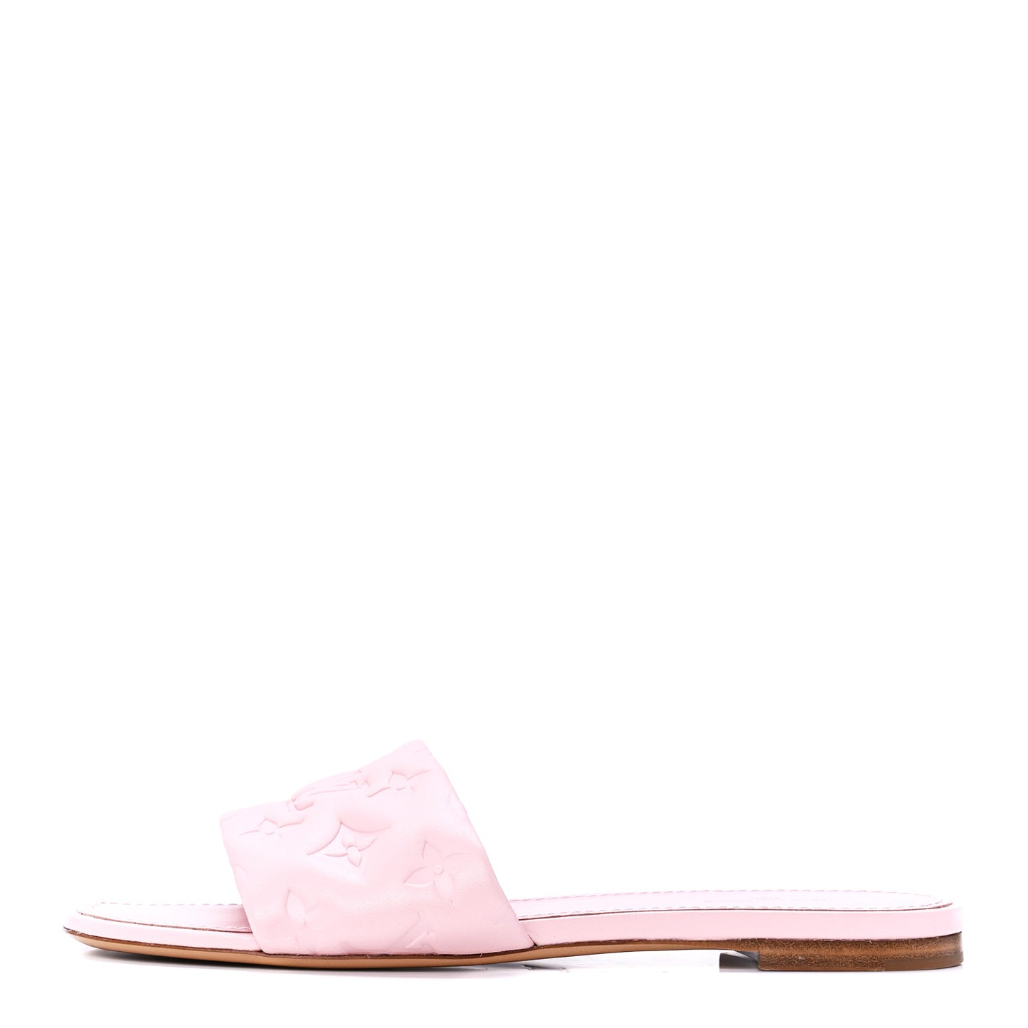 Lambskin Embossed Monogram Revival Flat Mules 39 Rose Clair