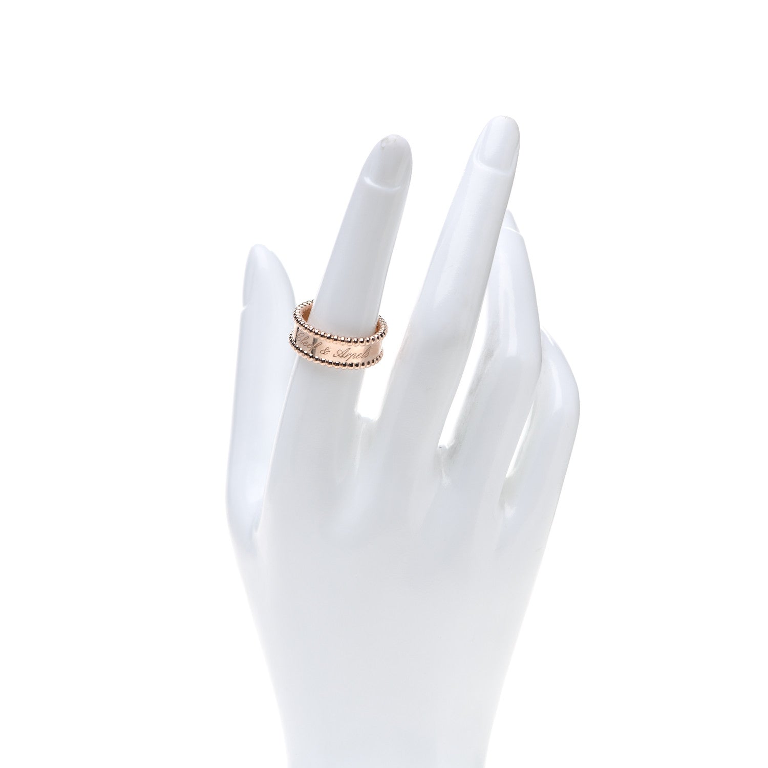 Van Cleef & Arpels 18K Rose Gold Perlee Signature Ring 55 7.25 2 of 5