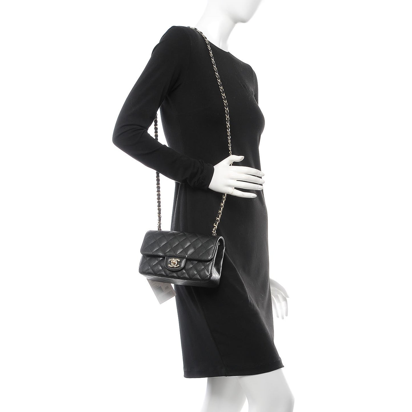 Caviar Quilted Mini Rectangular Flap Black