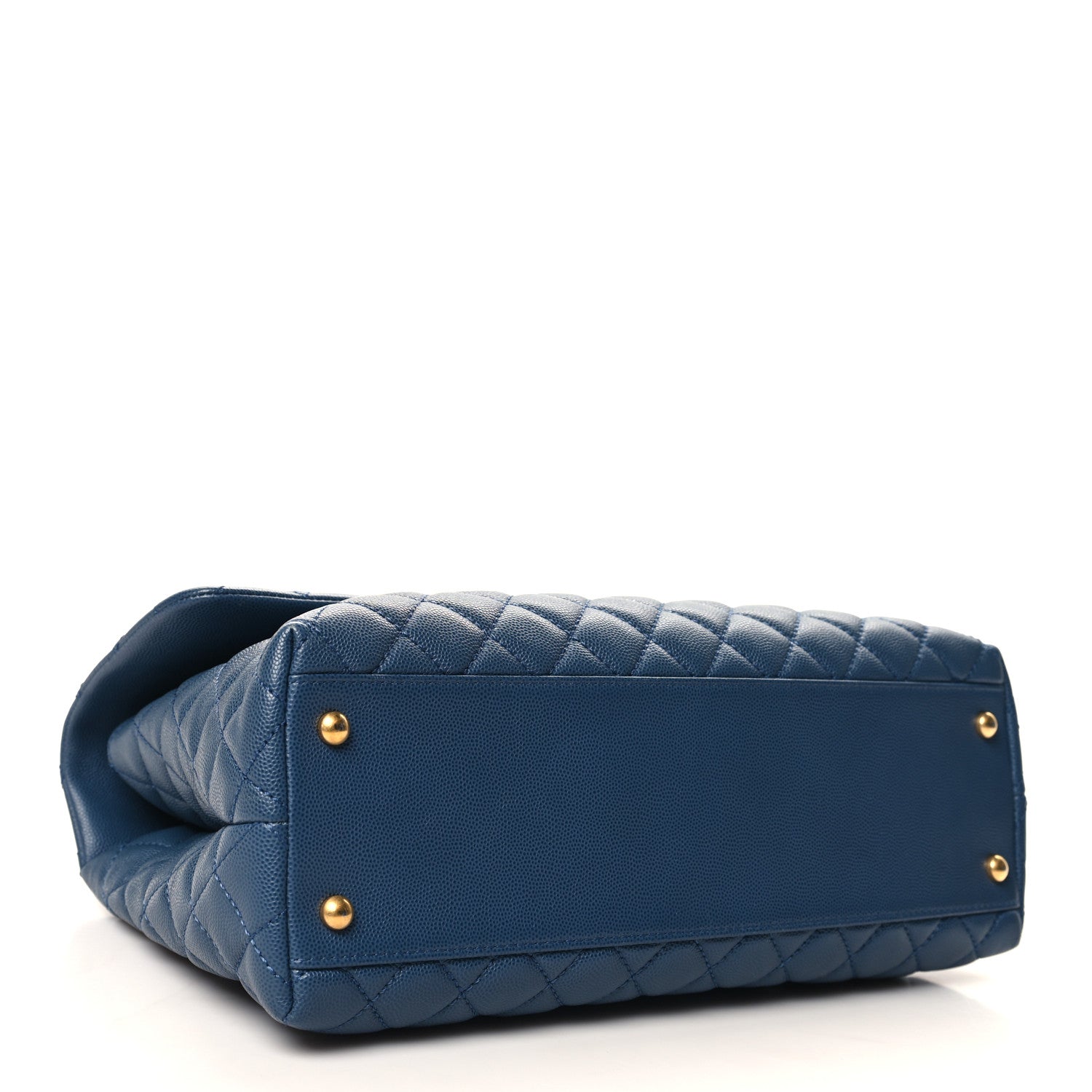 Chanel Caviar Quilted Medium Coco Handle Flap Blue 4 of 11